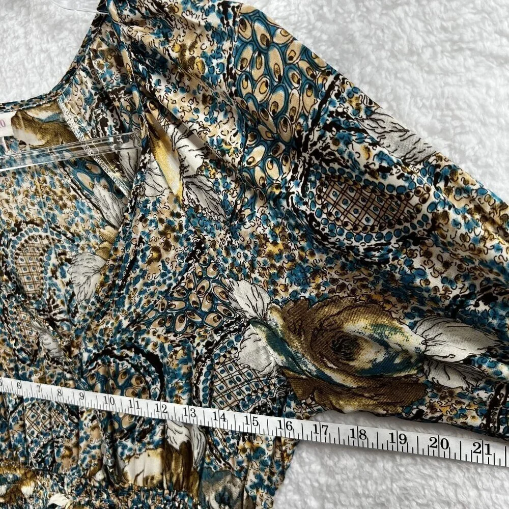 Anthropologie Boemo S Boho Paisley Tiered Maxi Dress Tie Waist Hippie Coachella - Picture 10 of 15